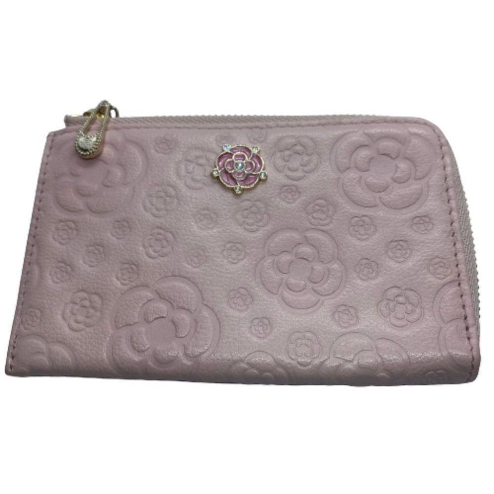 Authentic Clathas Pale Pink Leather Small Coin Purse / Card Case / Wallet